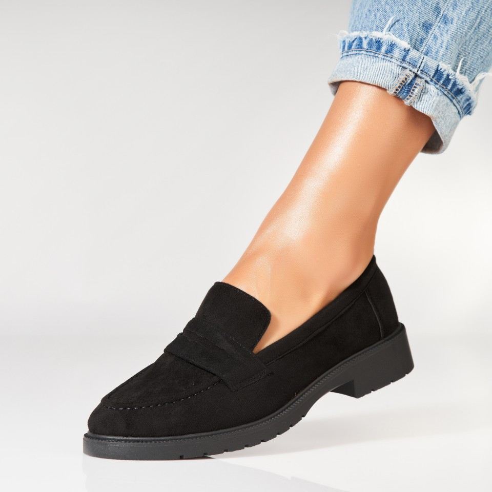 Дамски Ежедневни Обувки Обърната Екологична Кожа Черно Shaylin2 A7218