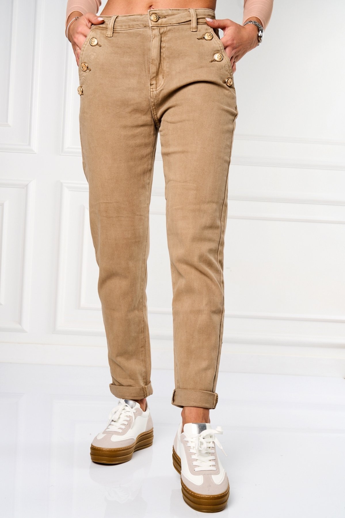 Дънки за Mom Fit Каки Judie