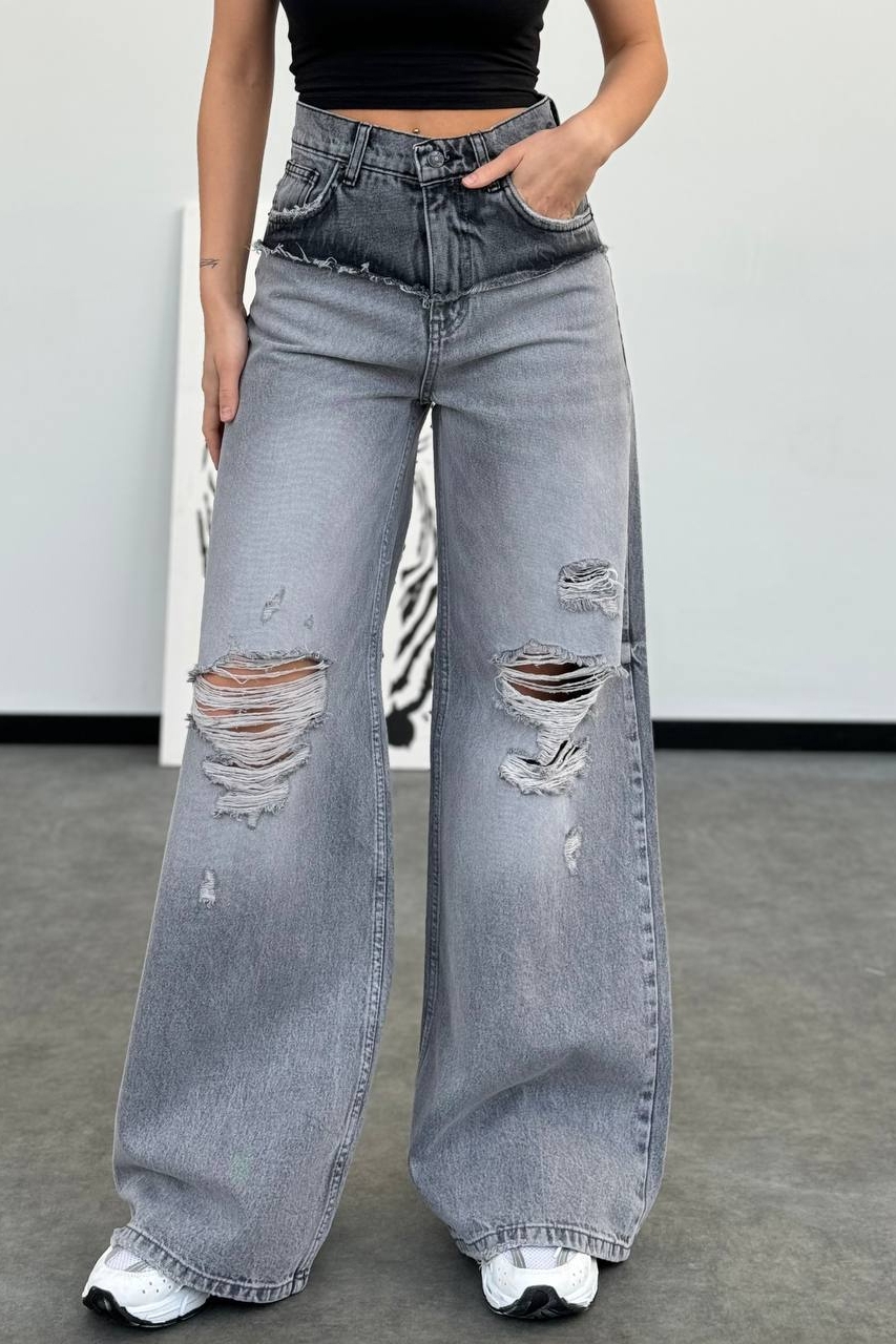 Дамски дънки Oversize Сив Adelaide