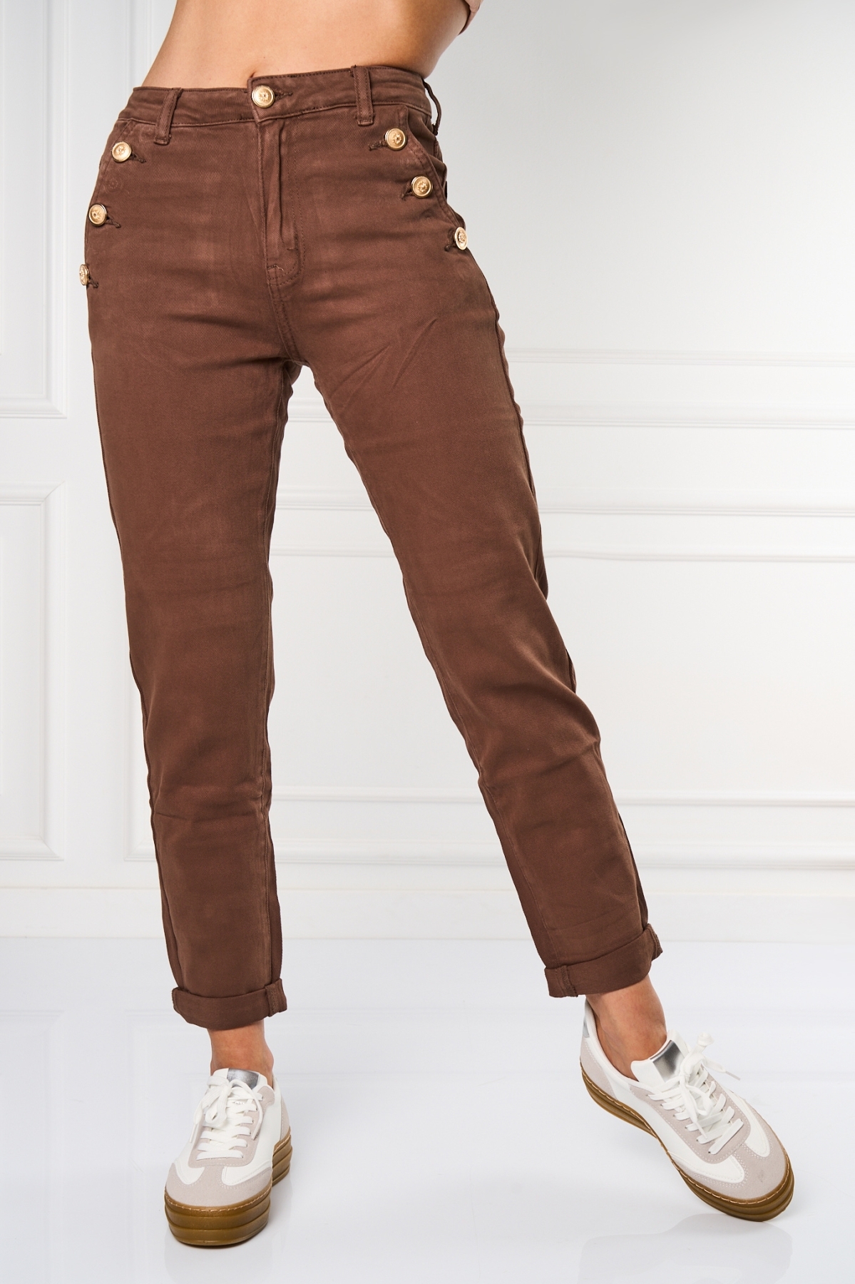 Дънки за Mom Fit Кафяв Judie