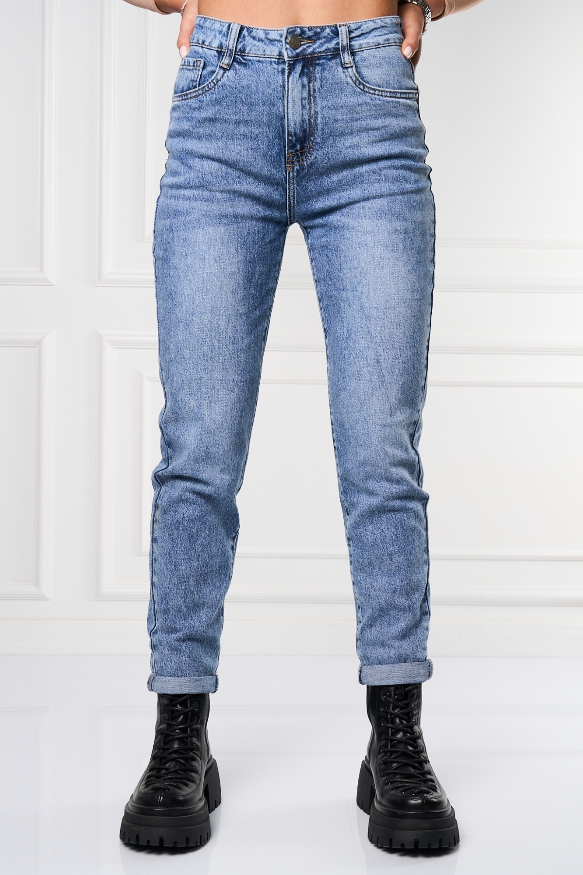 Дънки за Mom Fit Син Jacara