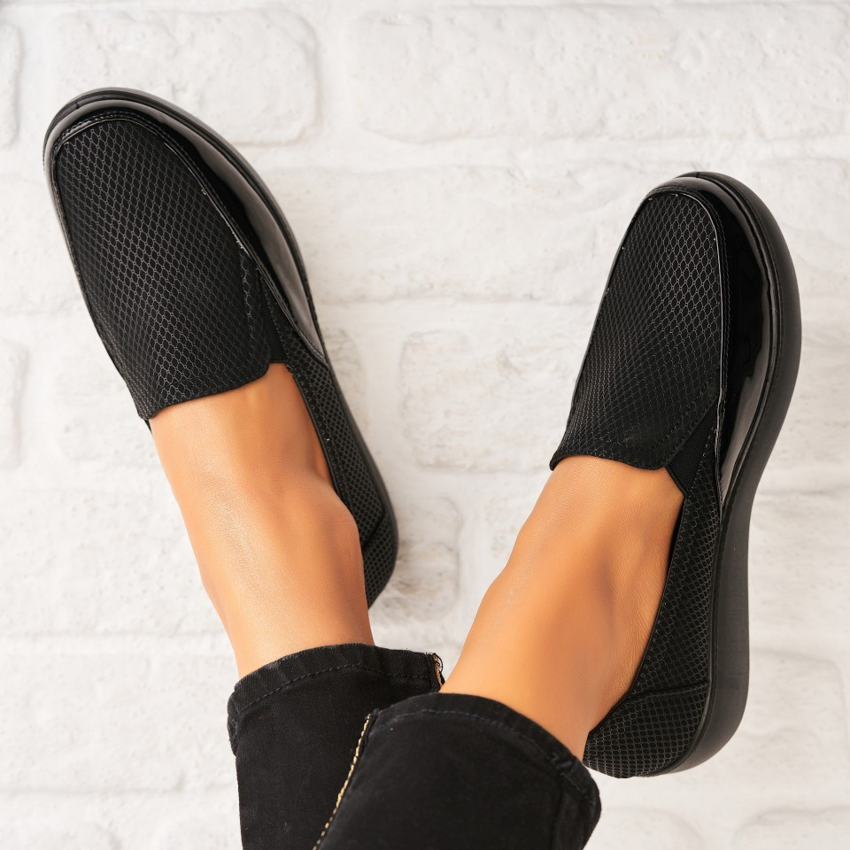 Дамски Ежедневни Обувки Обърната Екологична Кожа Черно Persetha A5788