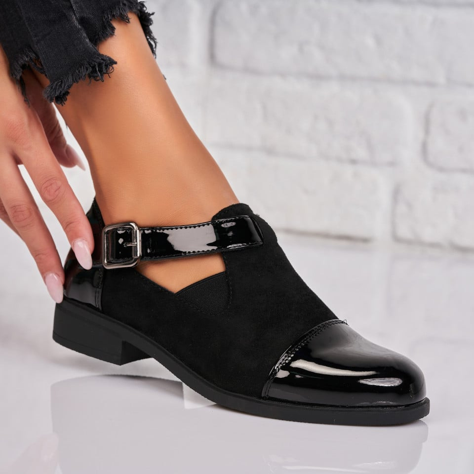 Дамски Ежедневни Обувки Лакирана Екологична Кожа Черно Alison6 A4762