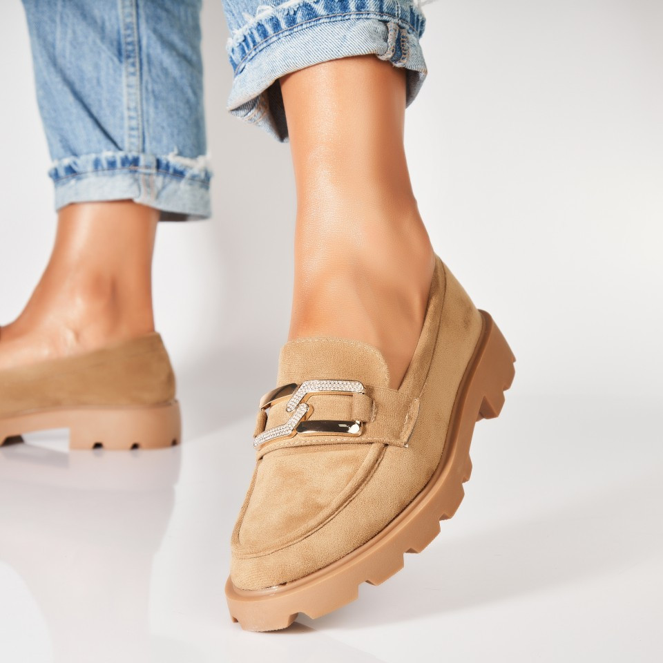 Дамски Ежедневни Обувки Обърната Екологична Кожа Каки Yumi A7335