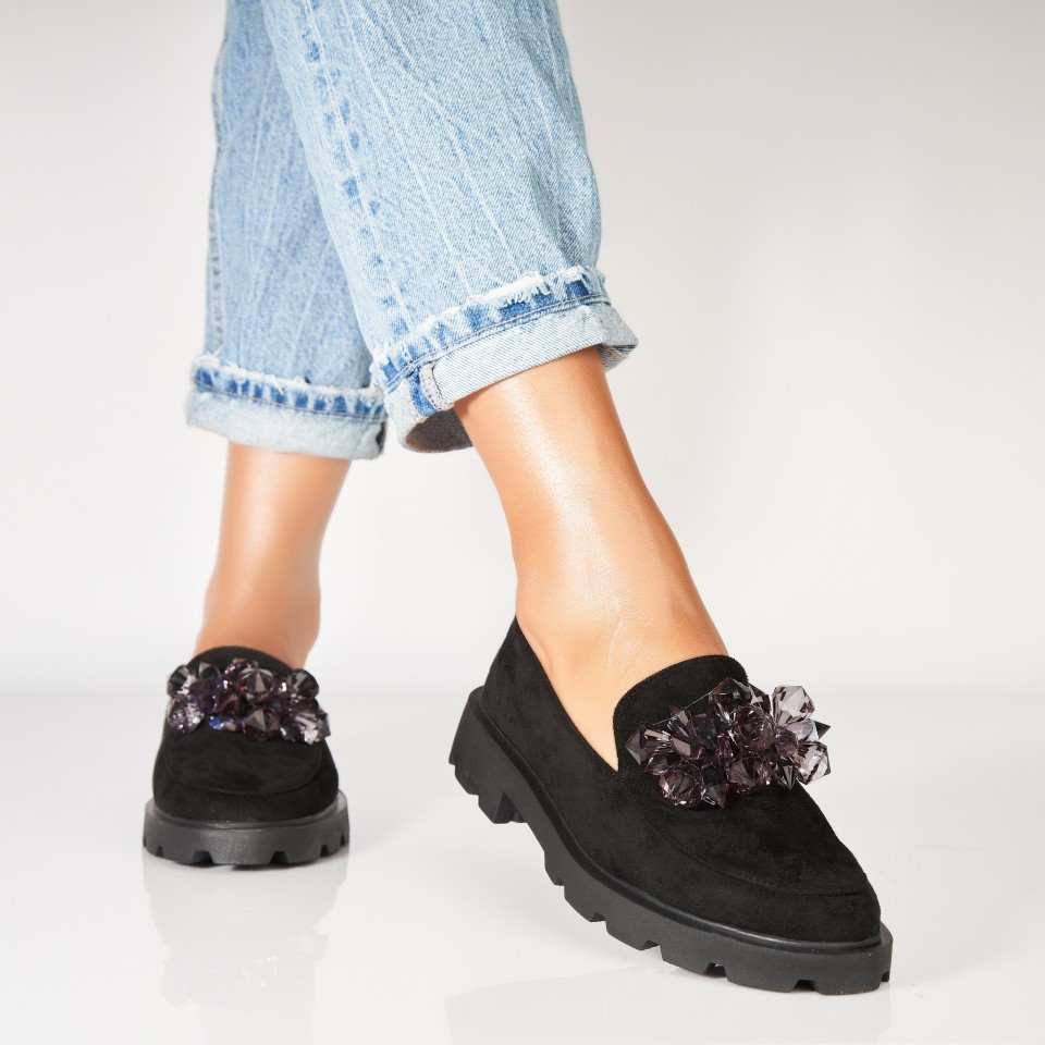 Дамски Ежедневни Обувки Обърната Екологична Кожа Черно Aspy