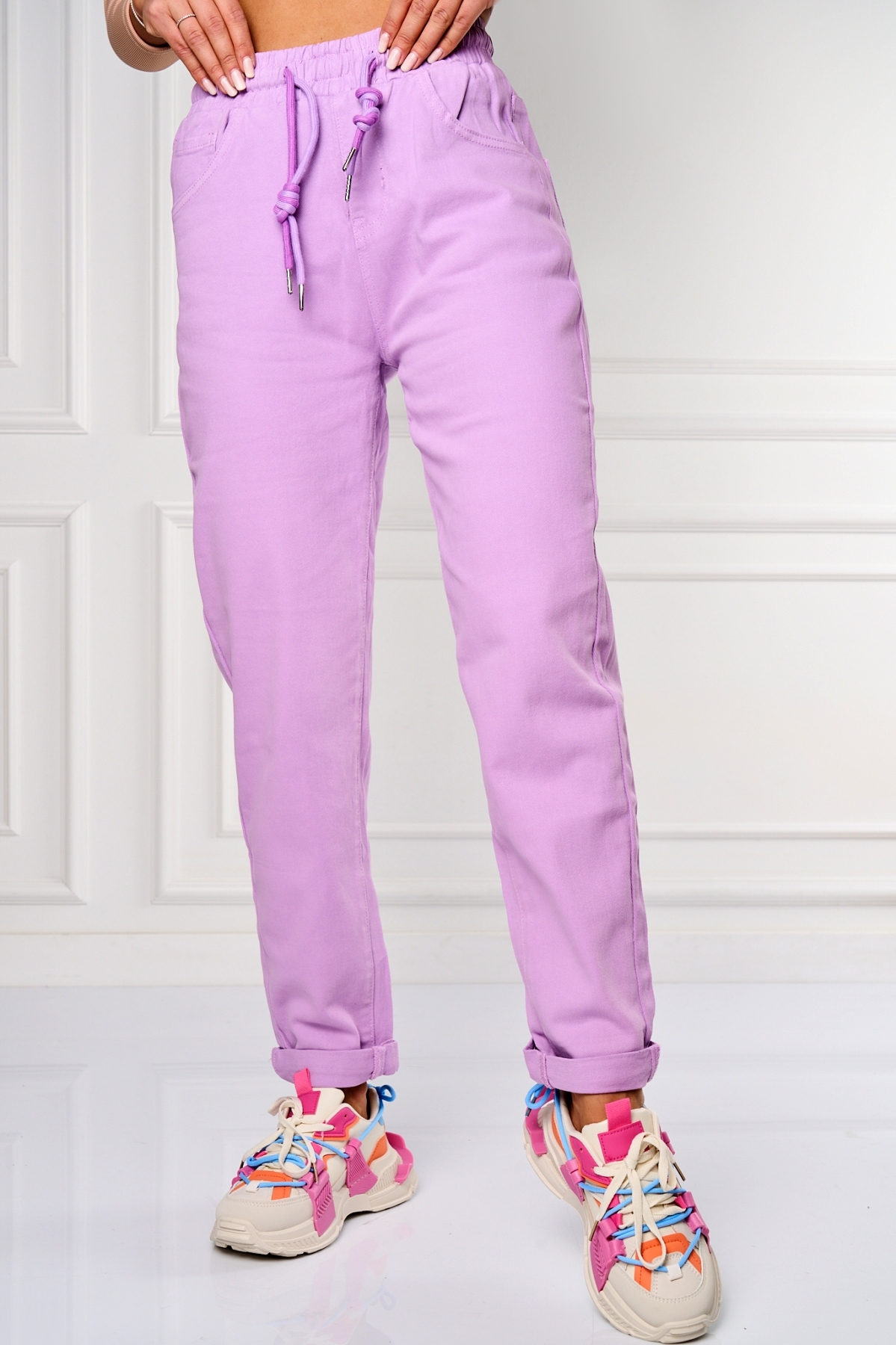 Дънки за Mom Fit Лилав Kenlei