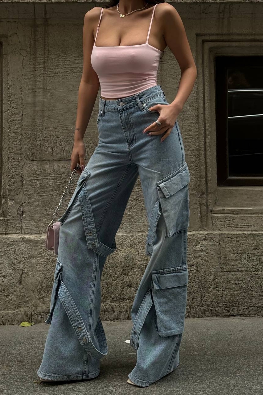 Дамски дънки Oversize Син Kinley