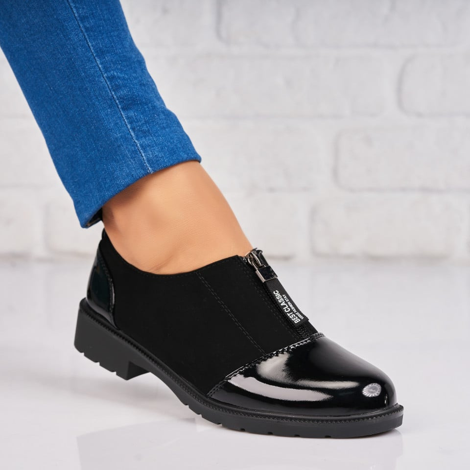 Дамски Ежедневни Обувки Лакирана Екологична Кожа Черно Chara2 A4386