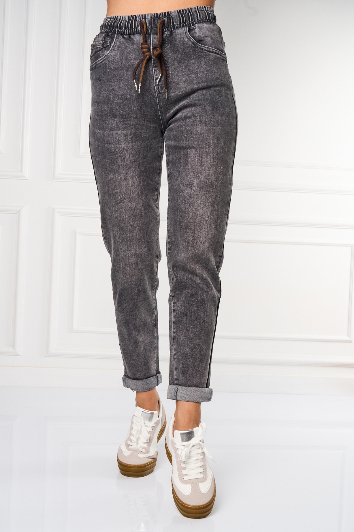 Дънки за Mom Fit Сив Makani