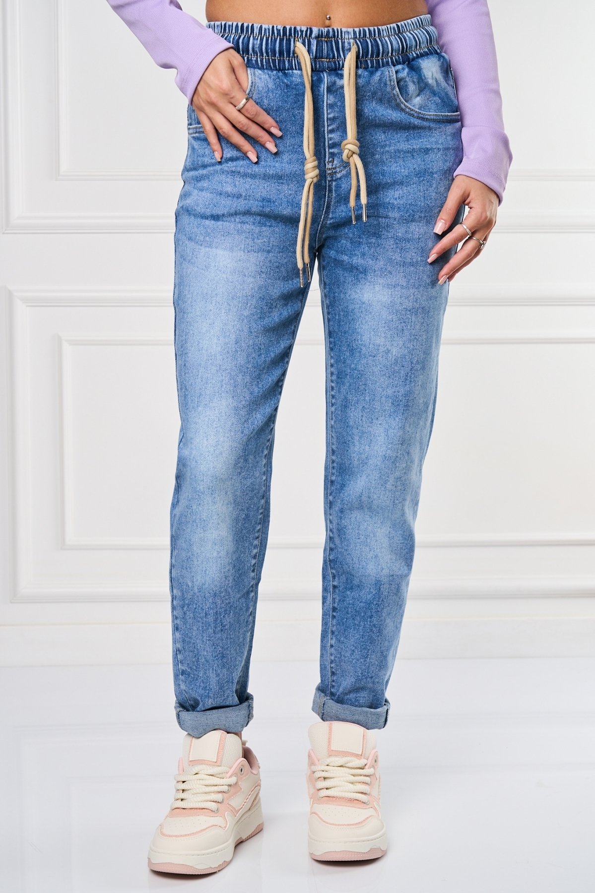 Дънки за Mom Fit Син Maicey
