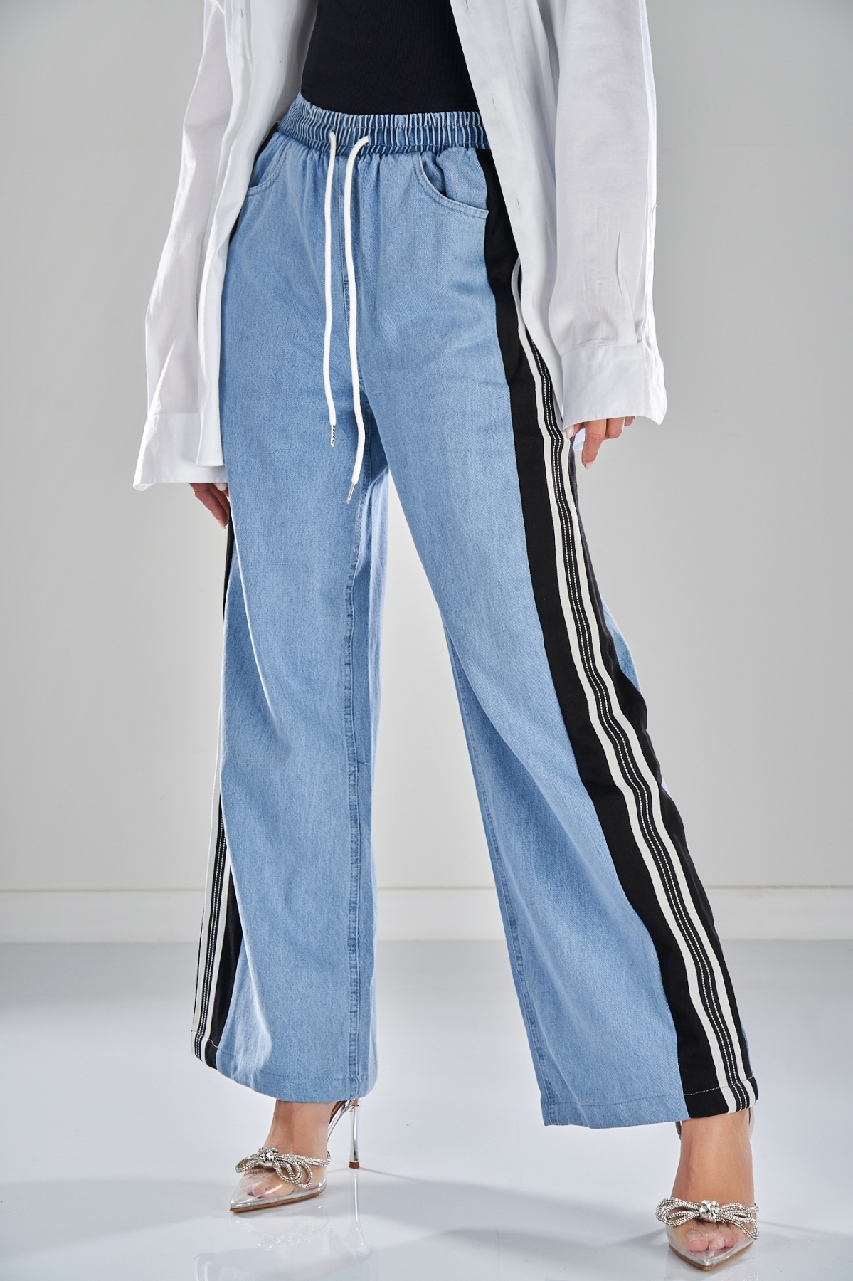 Дамски дънки Oversize Син Leith