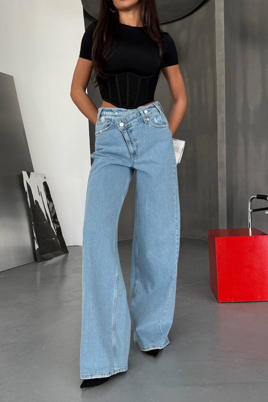 Дамски дънки Oversize Син Malani