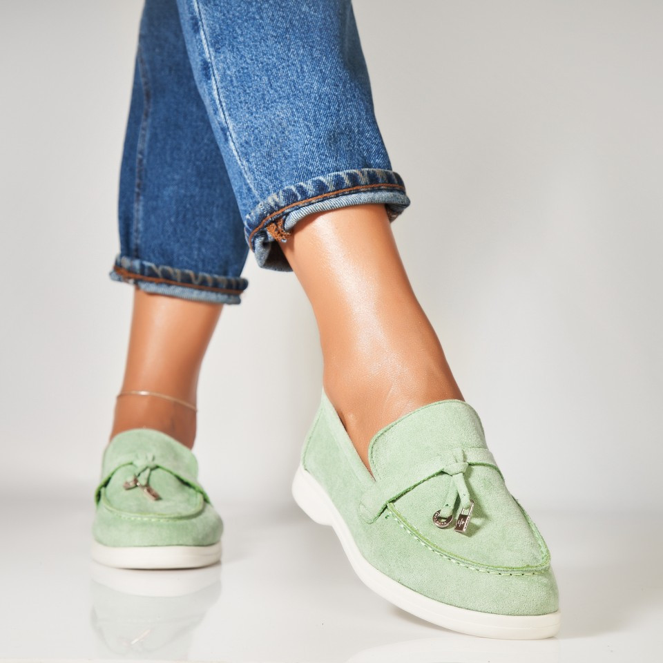 Дамски Ежедневни Обувки Обърната Екологична Кожа Зелен Jaisme