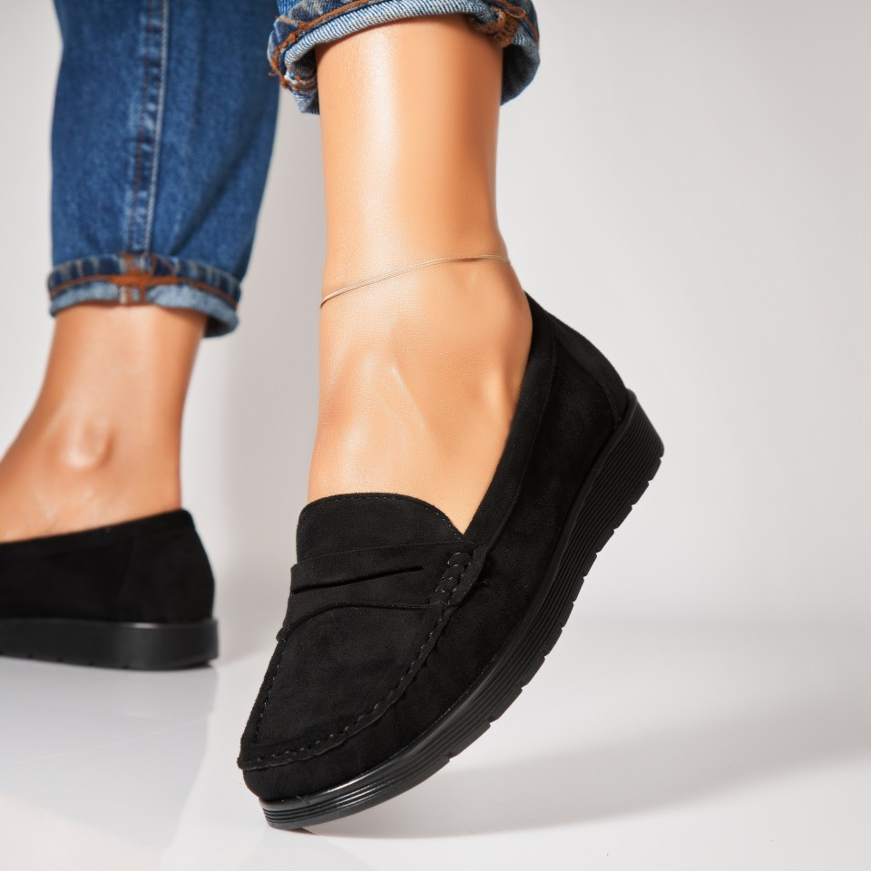 Дамски Ежедневни Обувки Обърната Екологична Кожа Черно Lulia