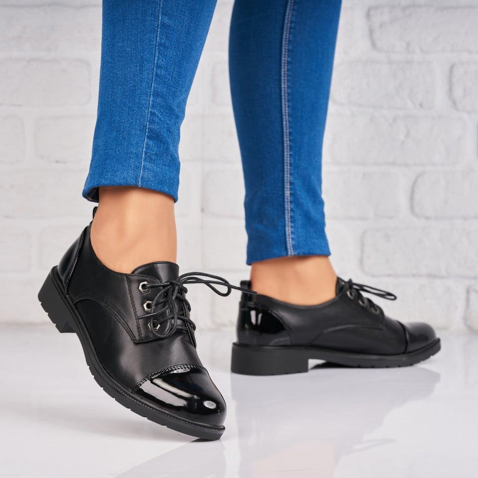 Дамски Ежедневни Обувки Екологична Кожа Черно Elisso A4389