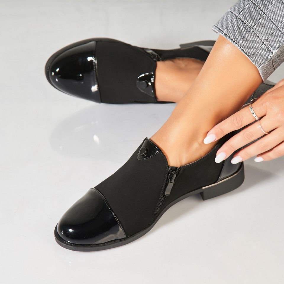 Дамски Ежедневни Обувки Обърната Екологична Кожа Черно Klara2