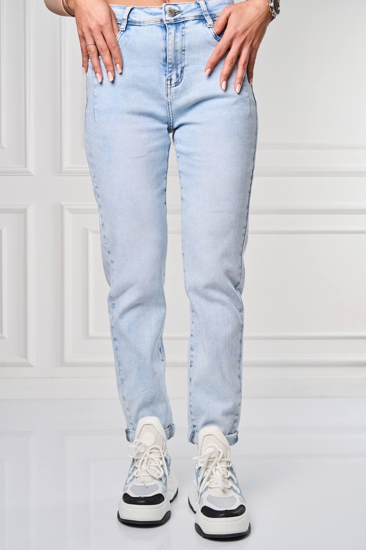 Дънки за Mom Fit Син Noelie