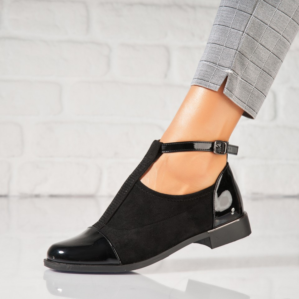 Дамски Ежедневни Обувки Обърната Екологична Кожа Черно Alonza