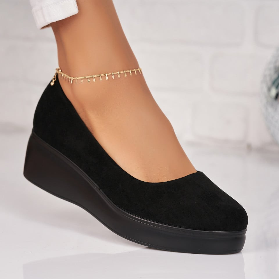 Дамски Ежедневни Обувки Обърната Екологична Кожа Черно Penny2 A4406
