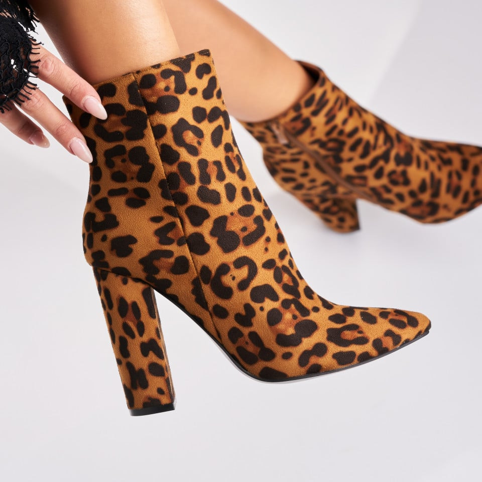 Дамски Ботуши с Козина Обърната Екологична Кожа Животински печат (Animal Print) Jayesha A2809