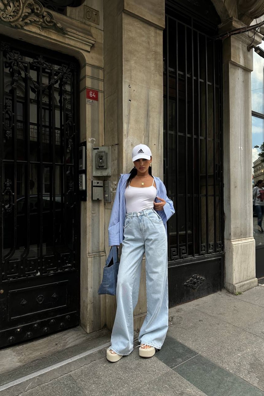 Дамски дънки Oversize Син Lacey