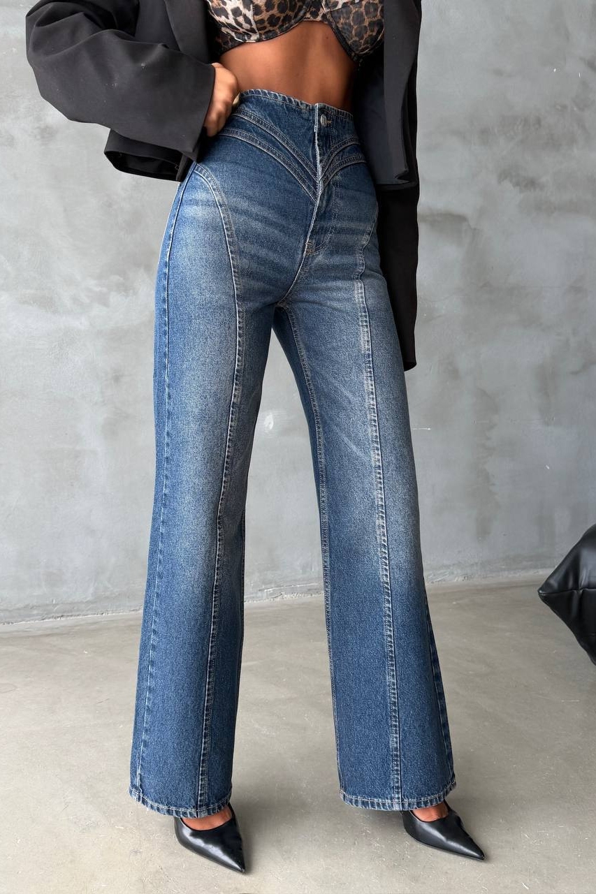 Дамски дънки Oversize Син Verya