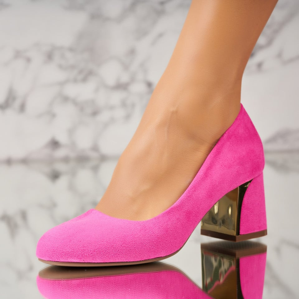 Дамски Обувки с Токчета Обърната Екологична Кожа Розов Asyl2 A3636