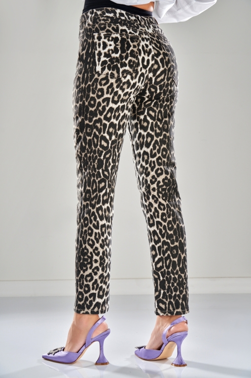 Дънки за Mom Fit Животински печат (Animal Print) Idina - Img 2
