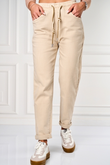Дънки за Mom Fit Бежов Kenlei