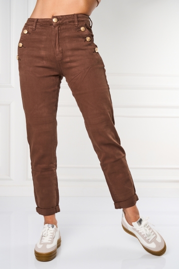 Дънки за Mom Fit Кафяв Judie