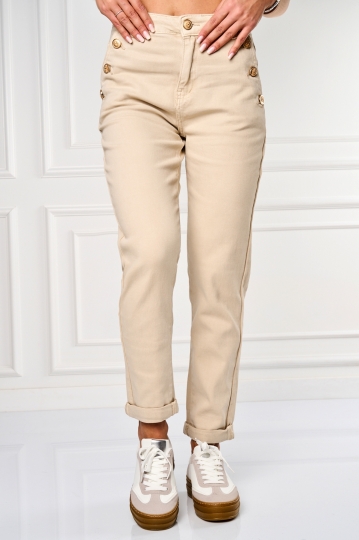 Дънки за Mom Fit Бежов Judie