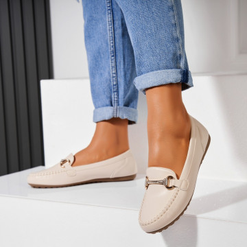 Дамски Ежедневни Обувки Екологична Кожа Бежов Savio