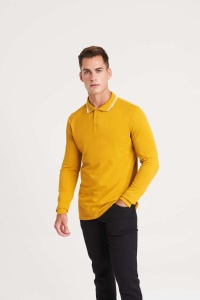 Bluza Polo LONG SLEEVE TIPPED 100 POLO - Img 3