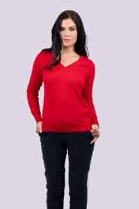 Bluza WOMEN’S V-NECK FINE GAUGE COTTON PULLOVER - Img 4