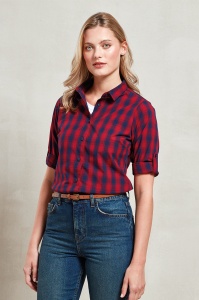 Camasa 'MULLIGAN' CHECK - WOMEN'S LONG SLEEVE COTTON SHIRT - Img 3