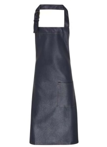 Sort FAUX LEATHER BIB APRON