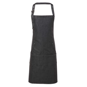 Sort JEANS STITCH DENIM BIB APRON