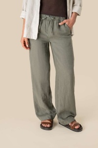 ECO-FRIENDLY LADIES' LINEN WASHED EFFECT TROUSERS - Img 2