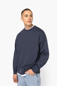 Bluza UNISEX WASHED EFFECT OVERSIZE ROUND NECK SWEATSHIRT - Img 3