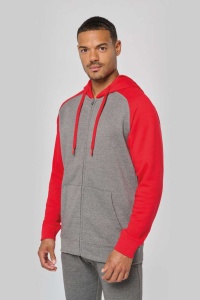 Hanorac Sport UNISEX TWO-TONE ZIPPED HOODED FLEECE JACKET - Img 2