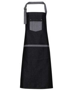 Sort 'DOMAIN' CONTRAST DENIM BIB APRON