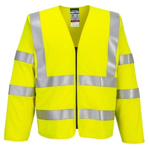 Bizflame Hi-Vis FR Vestă cu fermoar cu mânecă lungă