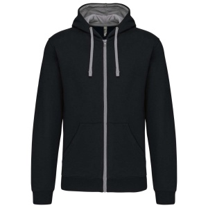 Hanorac MEN'S CONTRAST HOODED FULL ZIP SWEATSHIRT