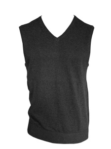 Vesta MEN’S V-NECK SLEEVELESS PULLOVER FINE GAUGE COTTON