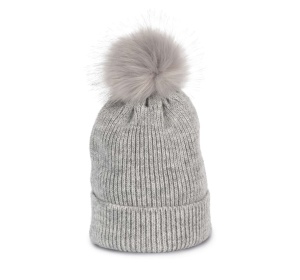 Caciula - Fes KNITTED BOBBLE BEANIE IN RECYCLED YARN