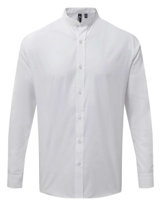 Camasa BANDED COLLAR 'GRANDAD' LONG SLEEVE SHIRT