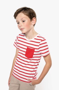 KIDS' STRIPED SHORT SLEEVE SAILOR T-SHIRT WITH POCKET - Img 2