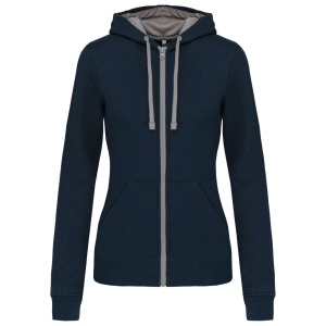 Hanorac LADIES’ CONTRAST HOODED FULL ZIP SWEATSHIRT