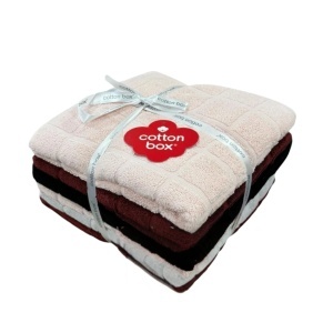 Set de prosoape Cotton Box cu model Jacquard Checker, 6 piese – moi și absorbante