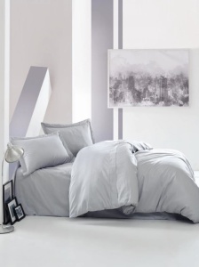 Set de husă de pilotă dublă din satin gri elegant Cotton Box